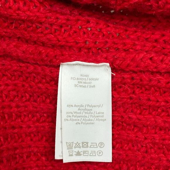 BODEN Isabella Vibrant Bold Red Chunky Knit Pullover Mock Neck Sweater Women's S - Picture 5 of 7